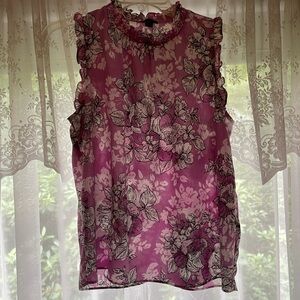 Ann Taylor lavender dressy blouse/tank style. EUC